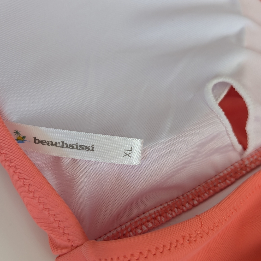 Beachsissi XL One Piece Tankini Top Adjustable Straps Coral NWT Bathing Suit - Picture 12 of 13